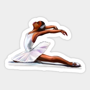 African American ballerina 3 - brown skin ballerina dancing Sticker